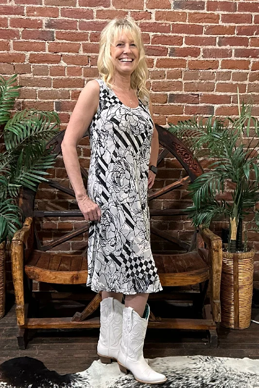 Black and White Reversible Dress