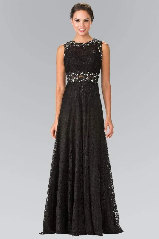 Elizabeth K - GL1460 Sleeveless Beaded Lace Long Dress